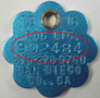 Sample 1996 license tag with the license number highlighted