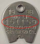 Sample 1998 license tag with the license number highlighted